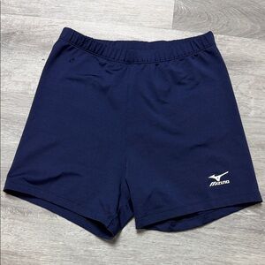 Mizuno Women’s Dark Navy Athletic Shorts with White Logo